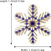 imageBriLove Xmas Christmas Winter Snowflake Brooch Pin Crystal Elegant Decorative Gift for WomenSapphire Color GoldTone