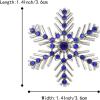 imageBriLove Xmas Christmas Winter Snowflake Brooch Pin Crystal Elegant Decorative Gift for WomenSapphire Color SilverTone