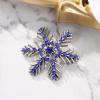 imageBriLove Xmas Christmas Winter Snowflake Brooch Pin Crystal Elegant Decorative Gift for WomenSapphire Color SilverTone