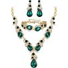 Emerald Color Gold-Tone