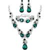 Emerald Color Silver-Tone