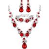 Ruby Color Silver-Tone