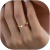 imageBriLove Women 925 Sterling Silver Cubic Zirconia Dainty Heart Cross Birthstone Adjustable Statement Ring Jewelry Gifts for Valentines DayBirthdayAnniversaryGarnet Color