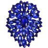 imageBriLove Womens Stunning Oval Crystal Rhinestone Marquise Cluster Brooch Pin for Wedding Party PromBlue AntiqueGoldTone