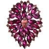 imageBriLove Womens Stunning Oval Crystal Rhinestone Marquise Cluster Brooch Pin for Wedding Party PromDeep Amethyst Color AntiqueGoldTone