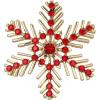 imageBriLove Xmas Christmas Winter Snowflake Brooch Pin Crystal Elegant Decorative Gift for WomenRuby Color GoldTone