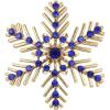 imageBriLove Xmas Christmas Winter Snowflake Brooch Pin Crystal Elegant Decorative Gift for WomenSapphire Color GoldTone