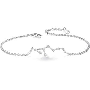 imageBriLove Gifts for Mom Women 925 Sterling Silver CZ Horoscope Zodiac 12 Constellation Astrology Link Bracelet for Mothers DayValentines DayBirthdayChristmasAnniversaryLeo Jul 23  Aug 22