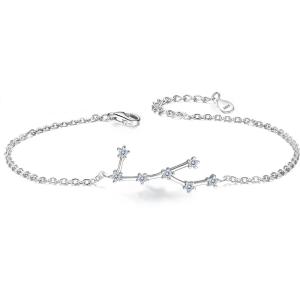 imageBriLove Gifts for Mom Women 925 Sterling Silver CZ Horoscope Zodiac 12 Constellation Astrology Link Bracelet for Mothers DayValentines DayBirthdayChristmasAnniversaryVirgo Aug 23  Sep 22