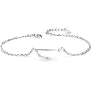 imageBriLove Gifts for Mom Women 925 Sterling Silver CZ Horoscope Zodiac 12 Constellation Astrology Link Bracelet for Mothers DayValentines DayBirthdayChristmasAnniversaryAries Mar 21  Apr 19