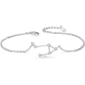 imageBriLove Gifts for Mom Women 925 Sterling Silver CZ Horoscope Zodiac 12 Constellation Astrology Link Bracelet for Mothers DayValentines DayBirthdayChristmasAnniversaryLibra Sep 23  Oct 22