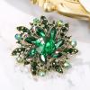 imageBriLove Austrian Crystal Rhinestone Elegant Flower Marquise Brooches for WomenEmerald Color AntiqueGoldTone
