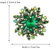 imageBriLove Austrian Crystal Rhinestone Elegant Flower Marquise Brooches for WomenEmerald Color AntiqueGoldTone