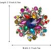 imageBriLove Austrian Crystal Rhinestone Elegant Flower Marquise Brooches for WomenMulticolor AntiqueGoldTone