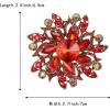 imageBriLove Austrian Crystal Rhinestone Elegant Flower Marquise Brooches for WomenRuby Color AntiqueGoldTone