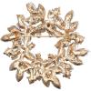 imageBriLove Austrian Crystal Rhinestone Elegant Flower Marquise Wreath Brooches for WomenAmethyst Color GoldTone