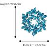 imageBriLove Austrian Crystal Rhinestone Elegant Flower Marquise Wreath Brooches for WomenBlue Topaz SilverTone