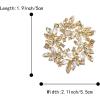 imageBriLove Austrian Crystal Rhinestone Elegant Flower Marquise Wreath Brooches for WomenChampagne GoldTone