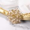 imageBriLove Austrian Crystal Rhinestone Elegant Flower Marquise Wreath Brooches for WomenChampagne GoldTone