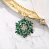 imageBriLove Austrian Crystal Rhinestone Elegant Flower Marquise Wreath Brooches for WomenEmerald Color GoldTone