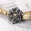 imageBriLove Austrian Crystal Rhinestone Elegant Flower Marquise Wreath Brooches for WomenGrey BlackTone