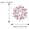 imageBriLove Austrian Crystal Rhinestone Elegant Flower Marquise Wreath Brooches for WomenPink Color GoldToned