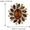 imageBriLove Austrian Crystal Rhinestone Gorgeous Oval Marquise Brooches for WomenBrown GoldTone