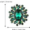 imageBriLove Austrian Crystal Rhinestone Gorgeous Oval Marquise Brooches for WomenEmerald Color GoldTone
