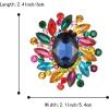 imageBriLove Austrian Crystal Rhinestone Gorgeous Oval Marquise Brooches for WomenMulticolor GoldTone