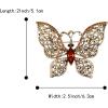 imageBriLove Austrian Crystal Rhinestone Marquise Butterfly Brooches for WomenBrown AntiqueGoldTone