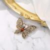 imageBriLove Austrian Crystal Rhinestone Marquise Butterfly Brooches for WomenBrown AntiqueGoldTone