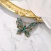 imageBriLove Austrian Crystal Rhinestone Marquise Butterfly Brooches for WomenEmerald Color AntiqueGoldTone