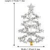 imageBriLove Christmas Tree Brooch Pin Xmas Star Crystal Marquise Decorative Gift for WomenClear SilverTone