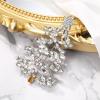 imageBriLove Christmas Tree Brooch Pin Xmas Star Crystal Marquise Decorative Gift for WomenClear SilverTone