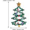 imageBriLove Christmas Tree Brooch Pin Xmas Star Crystal Marquise Decorative Gift for WomenEmerald Color SilverTone