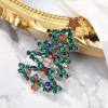 imageBriLove Christmas Tree Brooch Pin Xmas Star Crystal Marquise Decorative Gift for WomenEmerald Color SilverTone