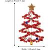 imageBriLove Christmas Tree Brooch Pin Xmas Star Crystal Marquise Decorative Gift for WomenRuby Color GoldTone