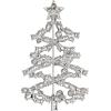 imageBriLove Christmas Tree Brooch Pin Xmas Star Crystal Marquise Decorative Gift for WomenRuby Color SilverTone