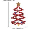imageBriLove Christmas Tree Brooch Pin Xmas Star Crystal Marquise Decorative Gift for WomenRuby Color SilverTone