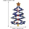 imageBriLove Christmas Tree Brooch Pin Xmas Star Crystal Marquise Decorative Gift for WomenSapphire Color GoldTone