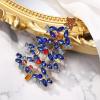 imageBriLove Christmas Tree Brooch Pin Xmas Star Crystal Marquise Decorative Gift for WomenSapphire Color GoldTone