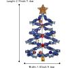 imageBriLove Christmas Tree Brooch Pin Xmas Star Crystal Marquise Decorative Gift for WomenSapphire Color SilverTone