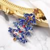 imageBriLove Christmas Tree Brooch Pin Xmas Star Crystal Marquise Decorative Gift for WomenSapphire Color SilverTone