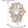 imageBriLove Elegant Crystal Teardrop Marquise Bouquet Brooch Pin for WomenClear GoldTone