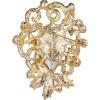 imageBriLove Elegant Crystal Teardrop Marquise Bouquet Brooch Pin for WomenDeep Amethyst Color GoldTone