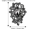 imageBriLove Elegant Crystal Teardrop Marquise Bouquet Brooch Pin for WomenGrey BlackTone