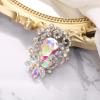 imageBriLove Elegant Crystal Teardrop Marquise Bouquet Brooch Pin for WomenIridescent AB SilverTone