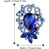 imageBriLove Elegant Crystal Teardrop Marquise Bouquet Brooch Pin for WomenNavy Blue SilverTone