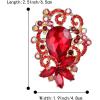 imageBriLove Elegant Crystal Teardrop Marquise Bouquet Brooch Pin for WomenRuby Color GoldTone