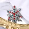 imageBriLove Womens Austrian Crystal Art Deco Winter Snowflake Brooch Pin for WomenStar Snowflake
